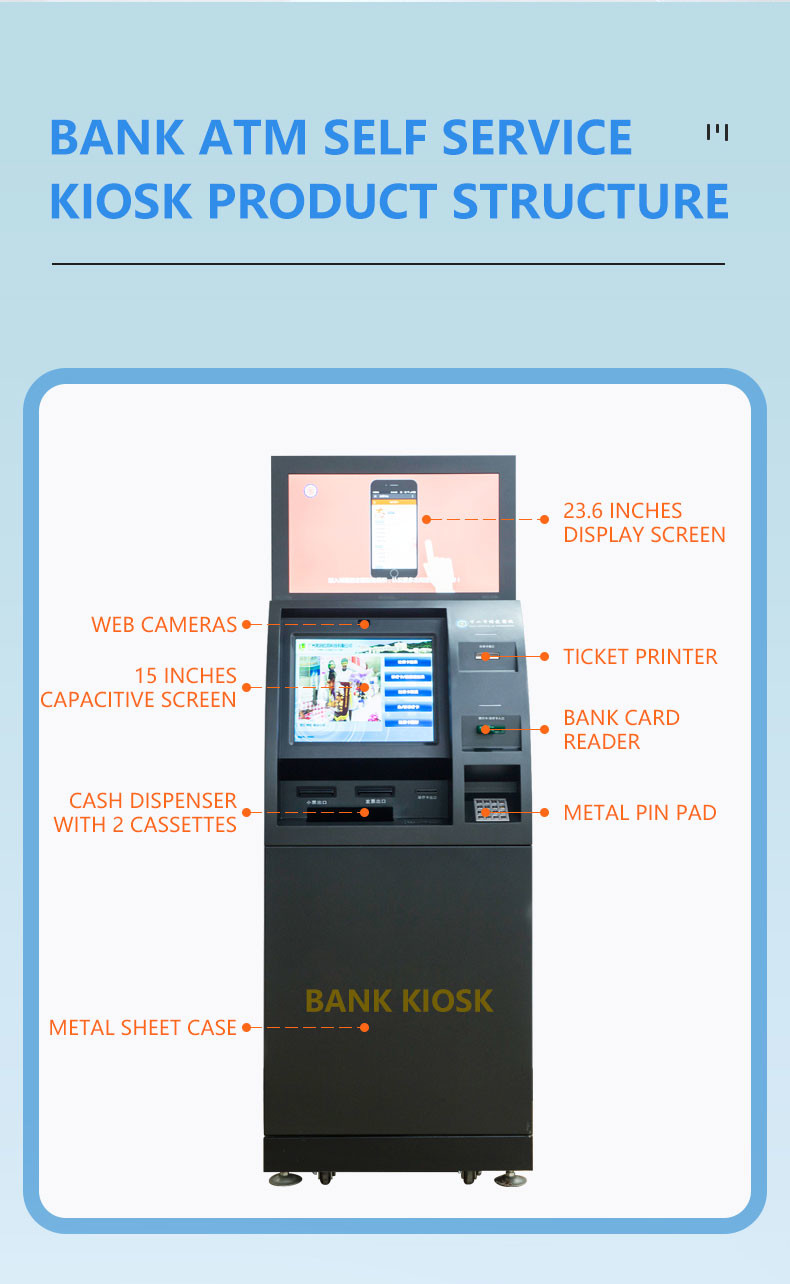 Multifunctional Self Service Financial Kiosk Online bank ATM terminal Multifunction Self Service Kiosk