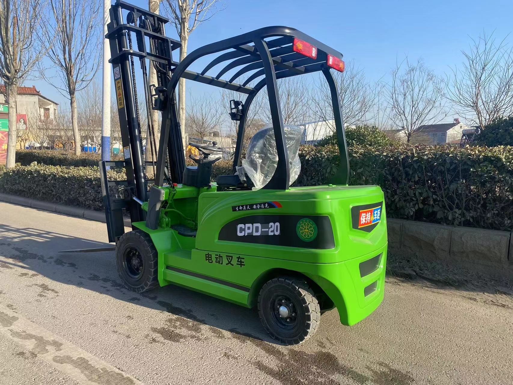 1 Ton Electric Forklift with Solid Front Tyres and Hydraulic Steering for Warehouse