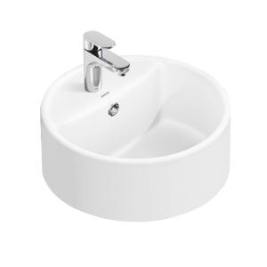 Quality Vanity Basin Ceramic With Hole Bathroom White Round Counter Top Wash Hand Basin Factory Supply wholesale