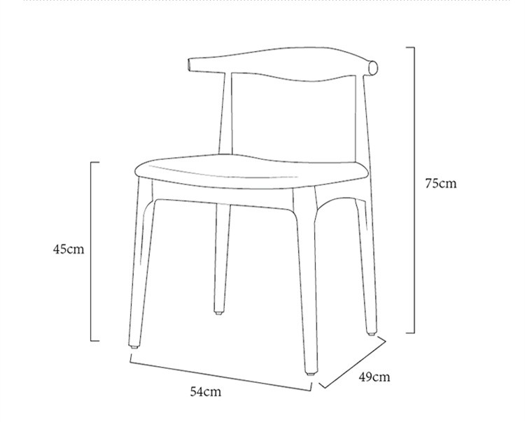 Fabric With Walnut Finish 49*54*75 CM PU Dining Chairs