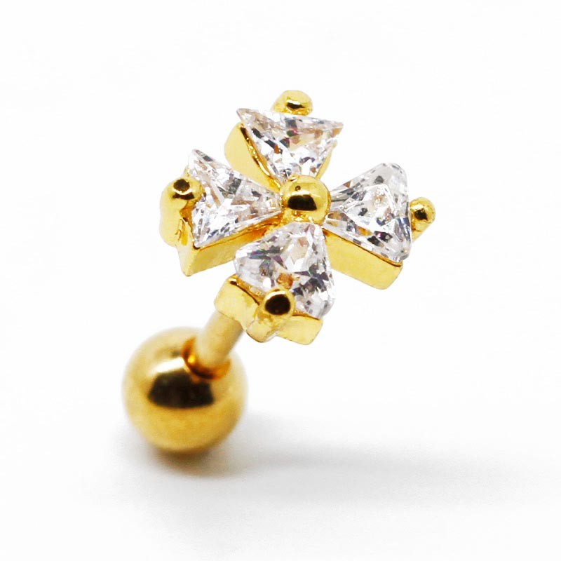 16G 8mm Ear Piercing Jewellery Gold Color 316 Stainless Steel