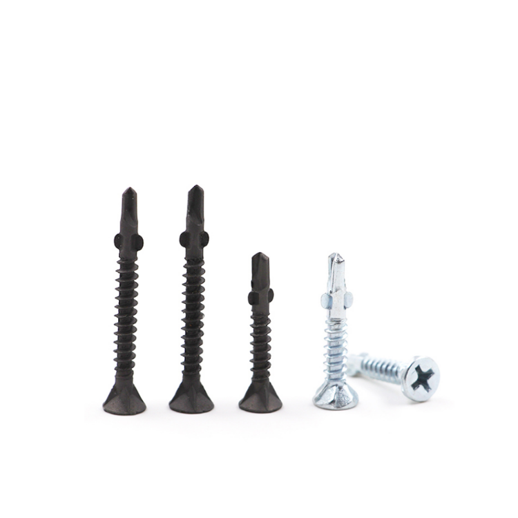 Phillip M8 Flat Head Self-Drilling Screw with Wings 16mm Length Black Oxide Finish