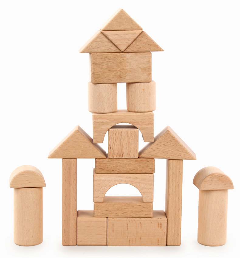Large 22PCS Jumbo Wooden Building Blocks Classic Castle 17.5cm