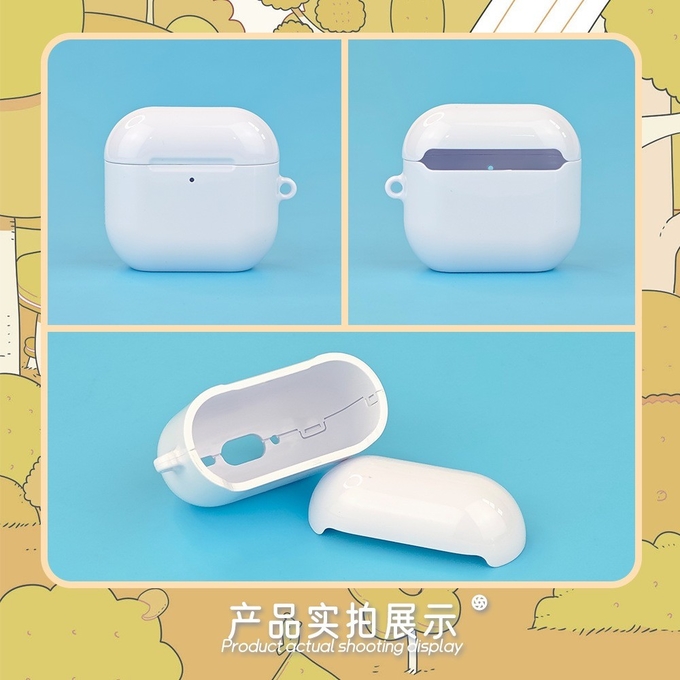Printable Blank White 3D Sublimation Airpods 4 Case With 4 Pcs
