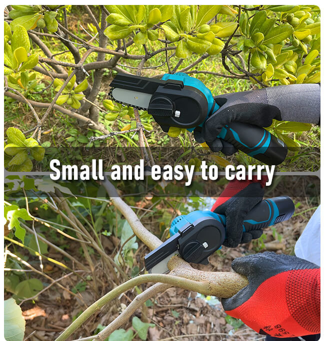 3 Inches Brushless Pruning Cutter Cordless One Handle Electric Mini Chainsaw For Tree Branch