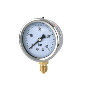 Quality 1/4'' BSP 63mm 2.5'' Glycerin Pressure Gauge 40 Bar Stainless Steel Case wholesale