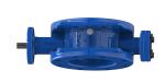 Rubber Seat Double Flanged Butterfly Valve Eccentric Carbon Steel Base