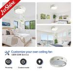 Mini 16 Inches Led Bladeless Ceiling Fan White Dc Motor Dimming Light