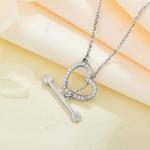 YASVITTI 925 Sterling Silver Women's Necklace 'One Arrow through the Heart'