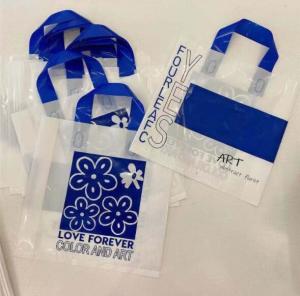 Quality 0.12mm Thickness Garment Plastic Packaging Bags Navy Flower Thicker Shopping Tote Bag wholesale