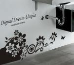 Contemporary Wall Flower Stickers WQ-082 / Design Wall Sticker