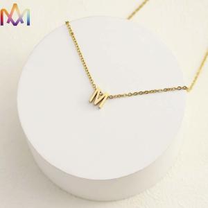Quality No Allergic Initial Alphabet Womens Engraved Necklace wholesale