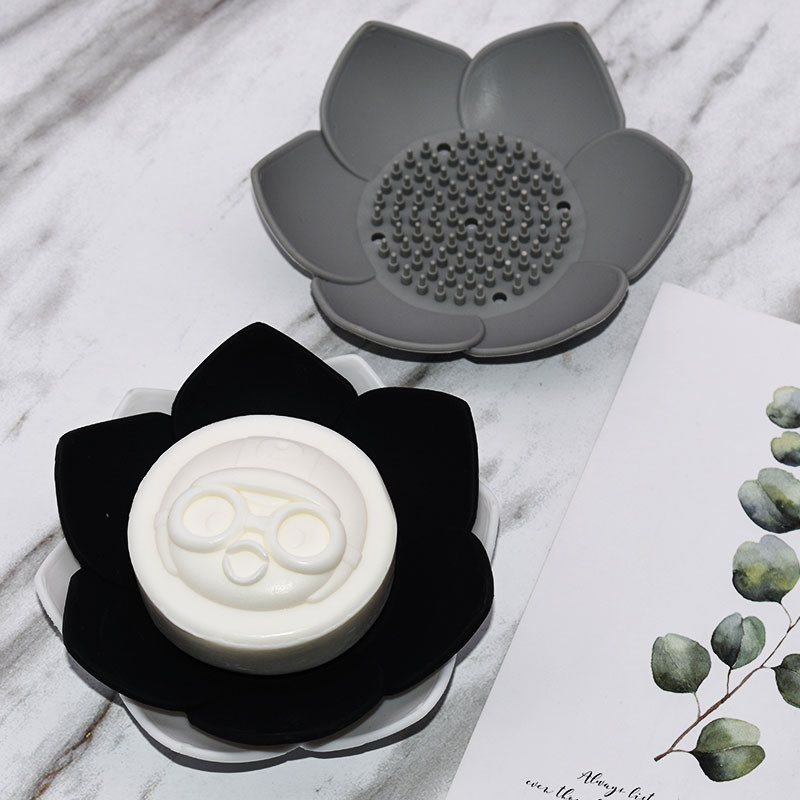 Flower Shape Silicone Soap Saver Easy Dry For Counter / Bathtub