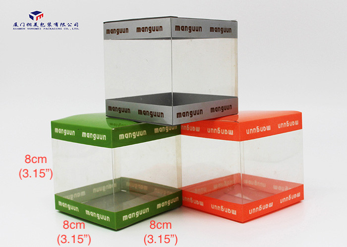 UV Printing PET Plastic Box Pinted Colors On Upper And Lower Part Size 8X8X8cm