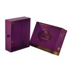 Purple Gold 2mm Thick Cardboard Matte Lamination Hair Extension Box Drawer Box