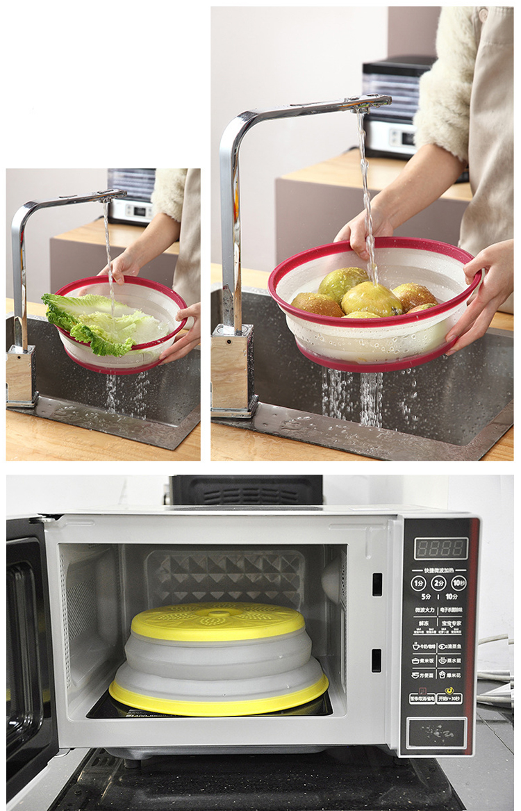 Customized 180g 8.2 Inch Collapsible Microwave Splatter Shield