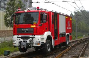 Quality Applicable Gauge 1435mm Water Tank Railway Fire Truck 10.78*2.5m 500L Foam wholesale