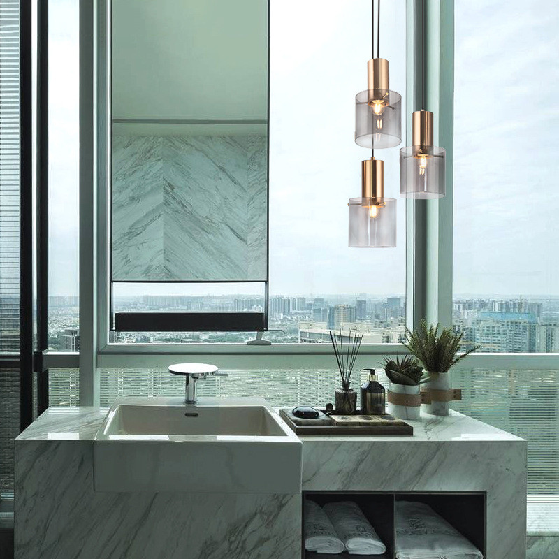 Modern Glass Pendant Lamp Led Hanging Light Living Dining Bedroom Bedside Bar Decor Minimalist designer lamp（WH-GP-90）