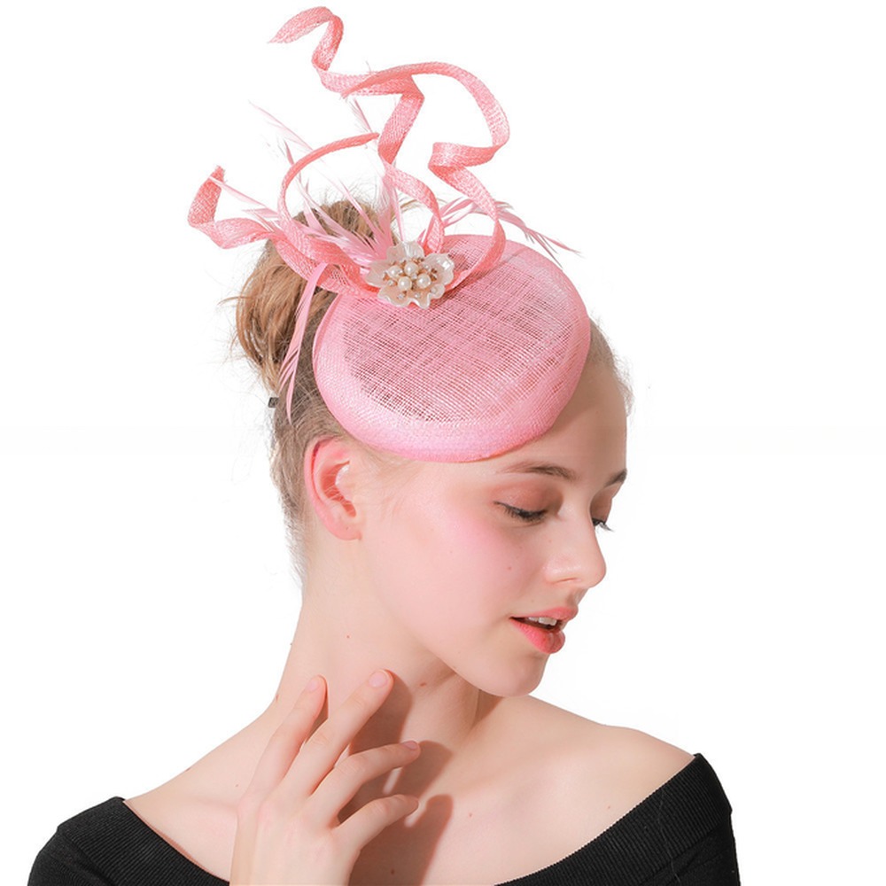 Sinamay Base and Chicken Feather Fascinator Hat with Headband Shipping DHL UPS FEDEX EMS TNT