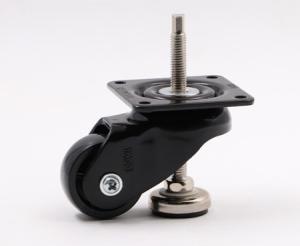 Quality Black Light Duty Retractable Leveling Machine Casters Wheels 400kg wholesale
