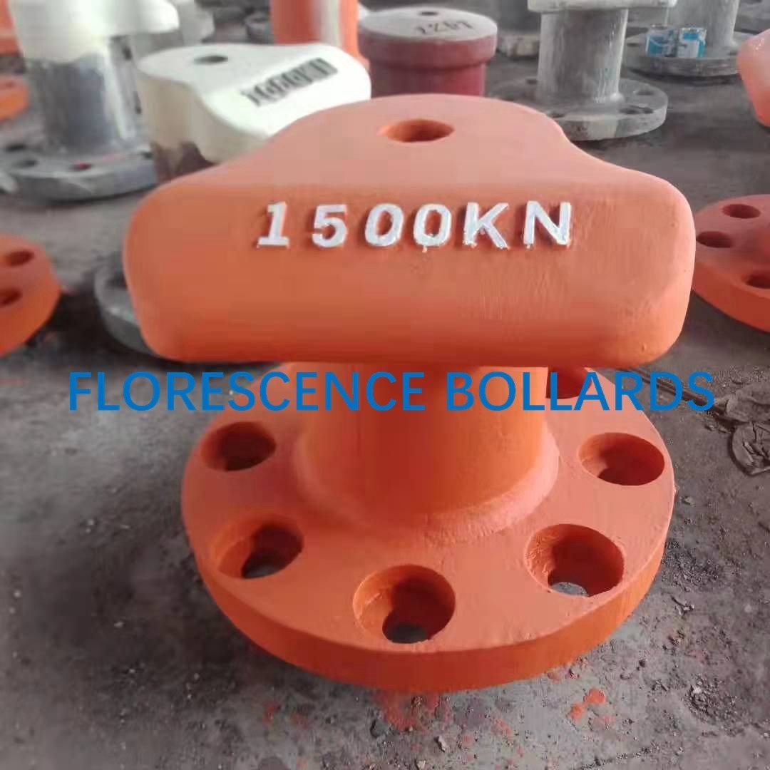 Single Bitt Marine Mooring Bollard T Head Type For Jetty Marine