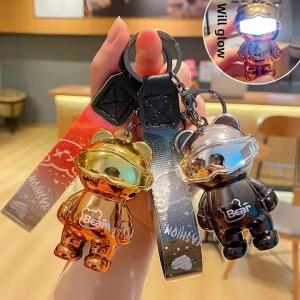 Quality Easy Carrying Toys Keychain Metal Mini Bear Keychain With Light Fashion Compact Size wholesale