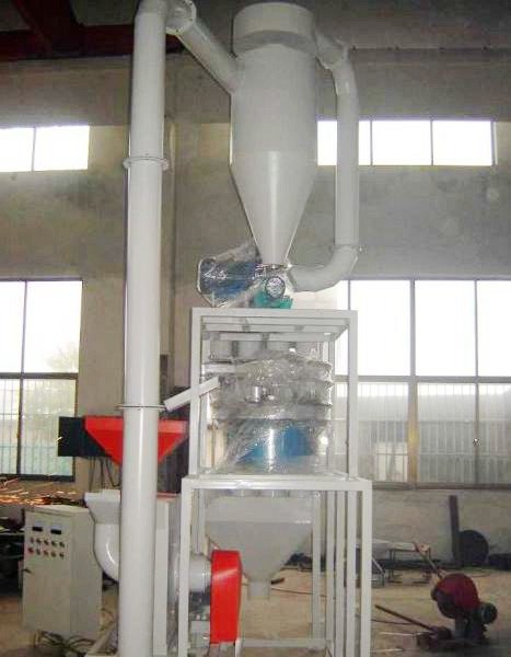 PE Industrial Powder Grinder Energy Saving Double Shaft Compact Structure