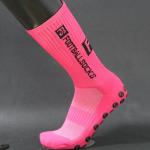 Polyester Fibre Elite Gym Anti Slip Sports Grip Crew Football Socks for Active