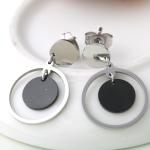 Stainless Steel Fashion Jewelry Women Personalized Round Drop Earrings,Round
