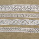 3.5cm Polyester White Embroidered Lace Trim For Garment