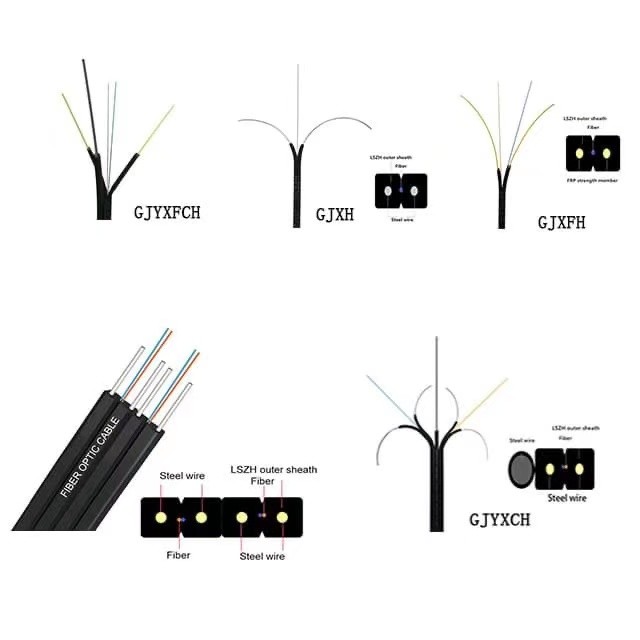 G657A1 A2 1 Core Indoor FTTH Fiber Optic Drop Cable GJXH GJXFH
