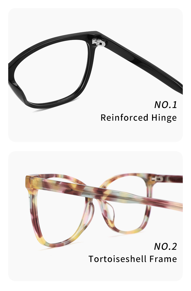 Eco Friendly Acetate Frame Glasses Women Cat Eye Optical Glasses Frame Bridge 16mm