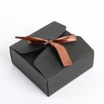 Square Paper Sweet Box Degradable Eco - Friendly Material With Ribbon