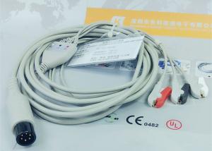 Quality Generic AAMI 6 Pin 3 Lead Ecg Cable , Grabber AHA Ecg Cables And Leadwires wholesale
