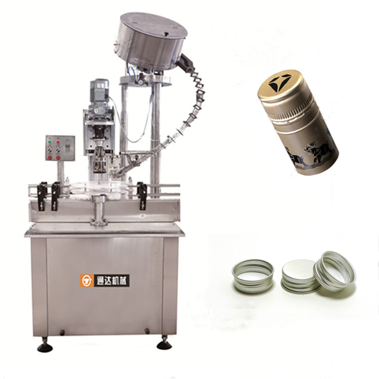 automatic ropp screw cap glass bottle closing sealing capping machine