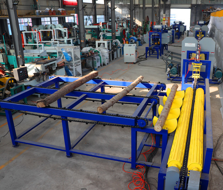 Wood Cutting Vertical Band Saw Twin Vertical Band Sawmill Production Line, big motor vertical saw