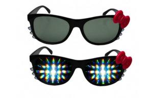 Quality Promotional 3D Fireworks Glasses For Gifts , Girl Hello Kitty Plastic 3D Glasses wholesale