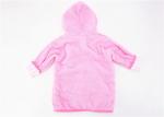 Natural Pink Toddler Cotton Bathrobe , Baby Shower Robe Cute Fun Designs