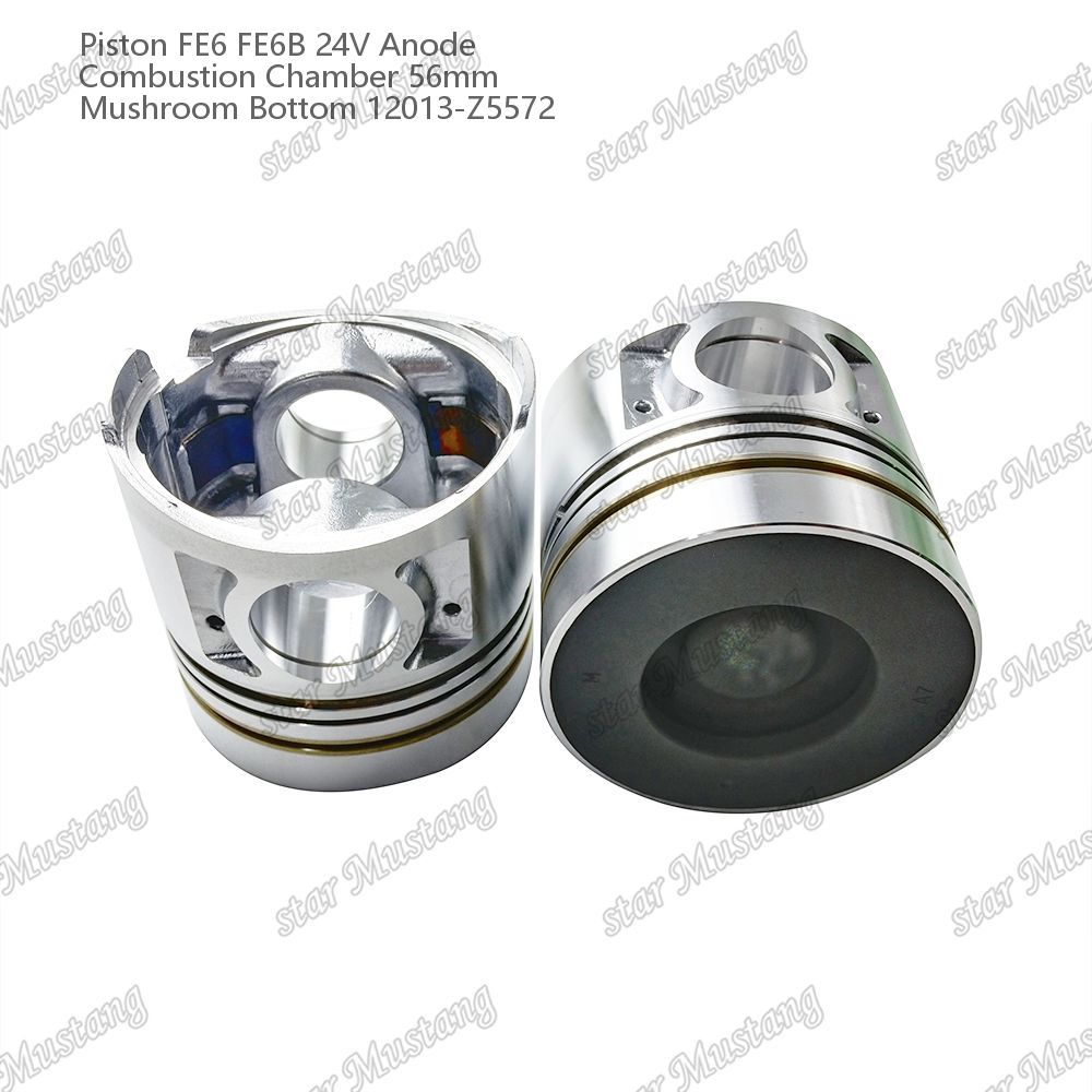 Piston FE6 FE6B 24V Combustion chamber 56mm Mushroom bottom Anode 12013-Z5572 For Nissan Engine Spare Parts