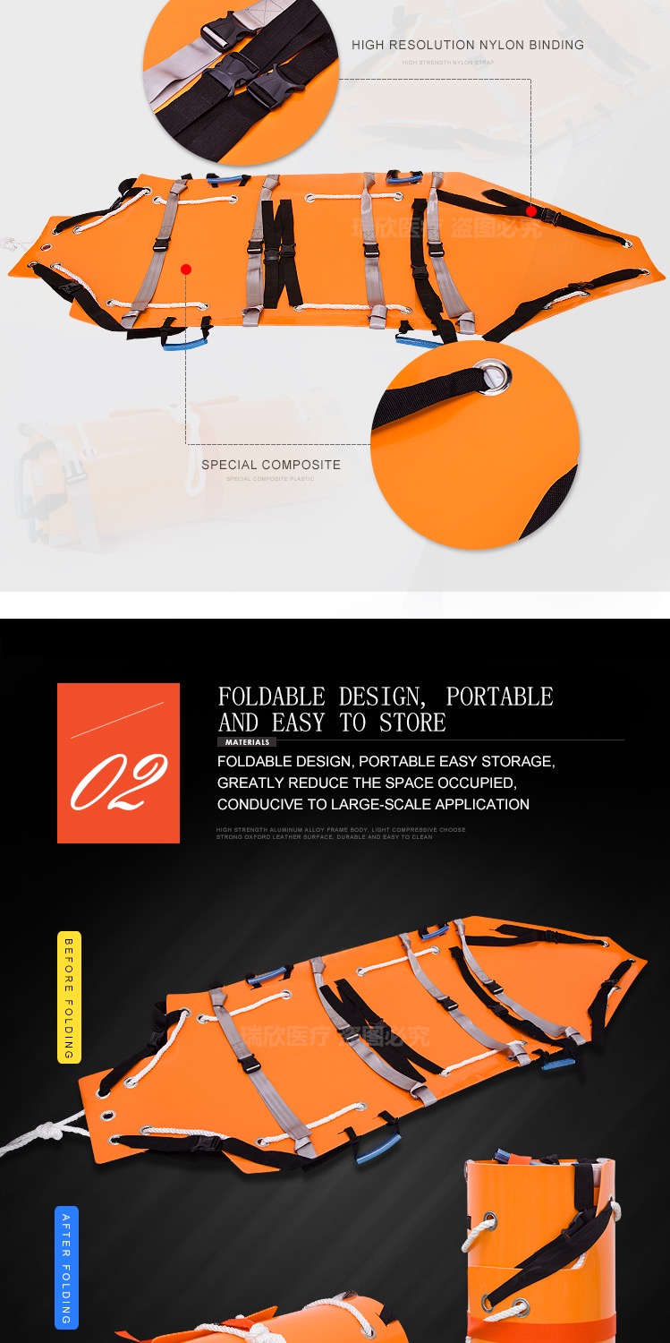 Portable Roll Up Rescue Stretcher EVA Foldable Ambulance Stretcher