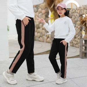 Quality 95% Cotton 5% Spandex Girls Elastic Waist Pants 120cm To 160cm wholesale