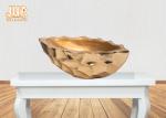 Gold Leafed Fiberglass Flower Serving Bowl Decorative Table Vases Boat Shape