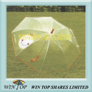 Quality 23&quot; Straight Metal Transparent PVC Umbrella wholesale