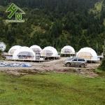 Hotel Camping Resort Waterproof Geodesic Dome House With Curtain And Door