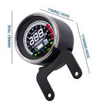 Black 12V Motorbike Fuel Gauge , LCD Universal Motorcycle Cluster