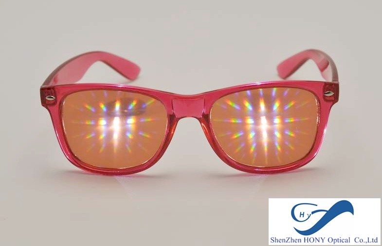 Customizd PVC 3D Fireworks Glasses With Optics Parameter Transmittance 90%