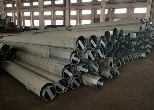 Hot Dip Galvanized 45FT Steel Pole Transmission Line For Power Transmission
