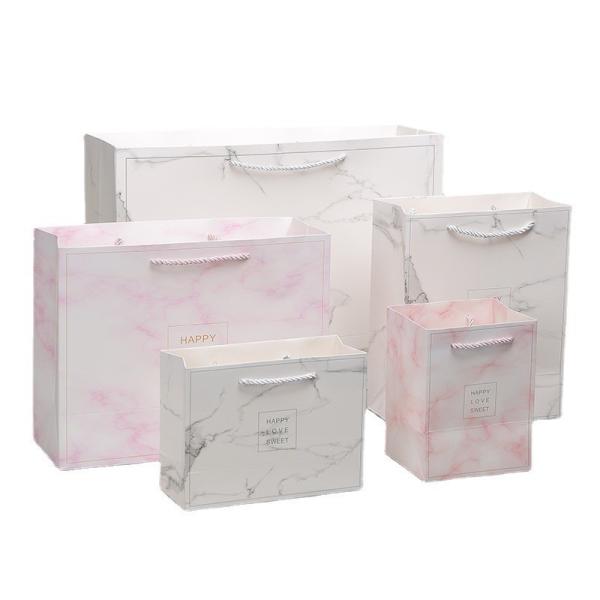 White Card Gold Hot Stamping Paper Shopping Bag For Clothes and Boutiques Custom
