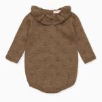 Antumn Winter Ruffle neck Long Sleeve Newborn Girls Organic Cotton Kids Infant