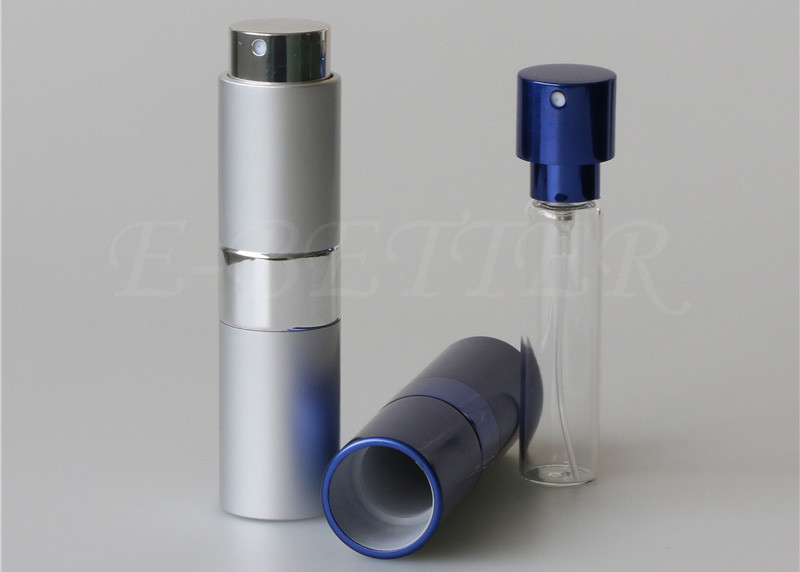 Twist And Spritz Atomiser Mini Glass Refillable Mini Perfume Bottle Spray Aluminum Case Colorful
